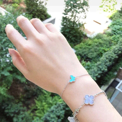 [⭐Novea]BUTTERFLY TURQUOISE BUTTERFLY BRACELET SILVER