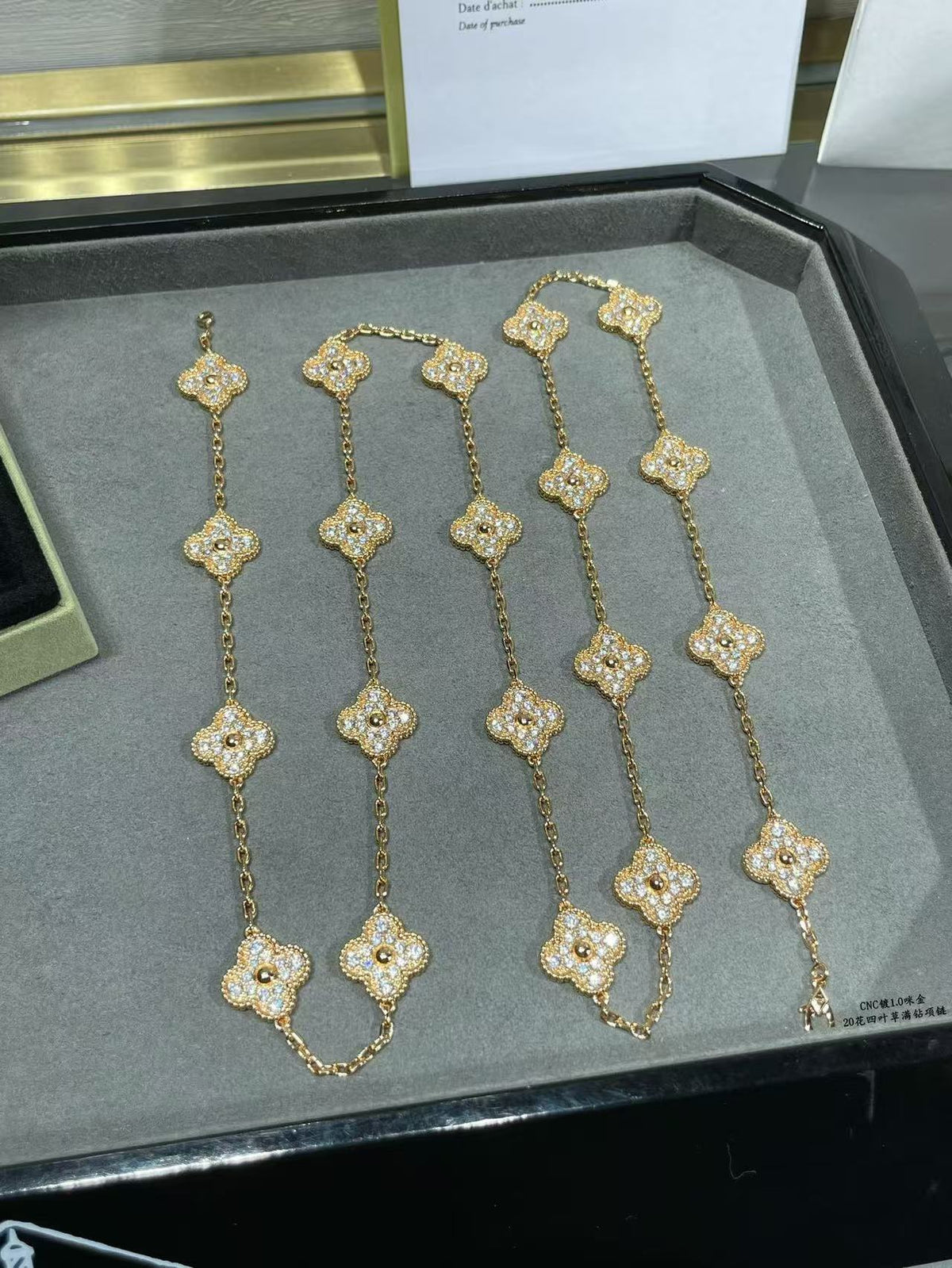 [⭐Novea]CLOVER 20 MOTIFS FULL-DIAMOND NECKLACE