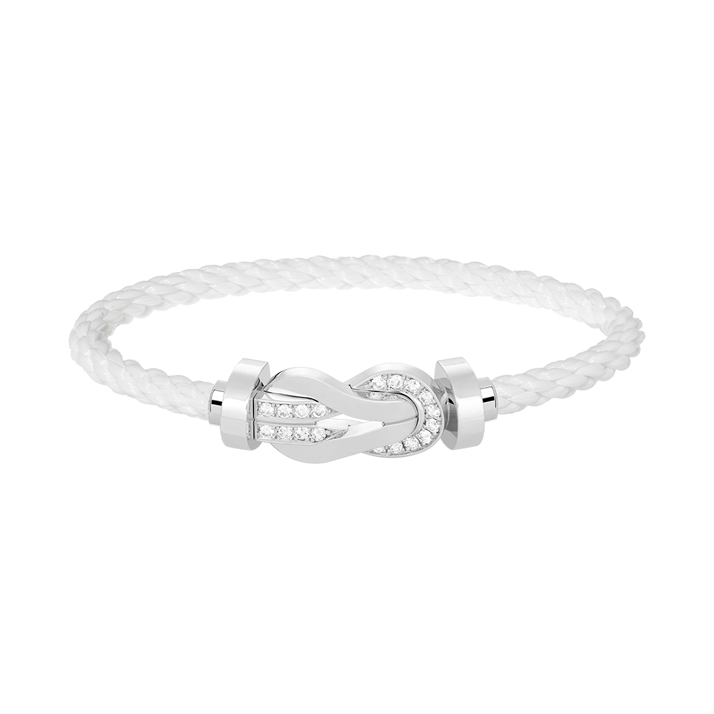 [⭐Novea]CHANCE LARGE 8 FIGURE BUCKLE HALF DIAMOND BRACELET SILVER