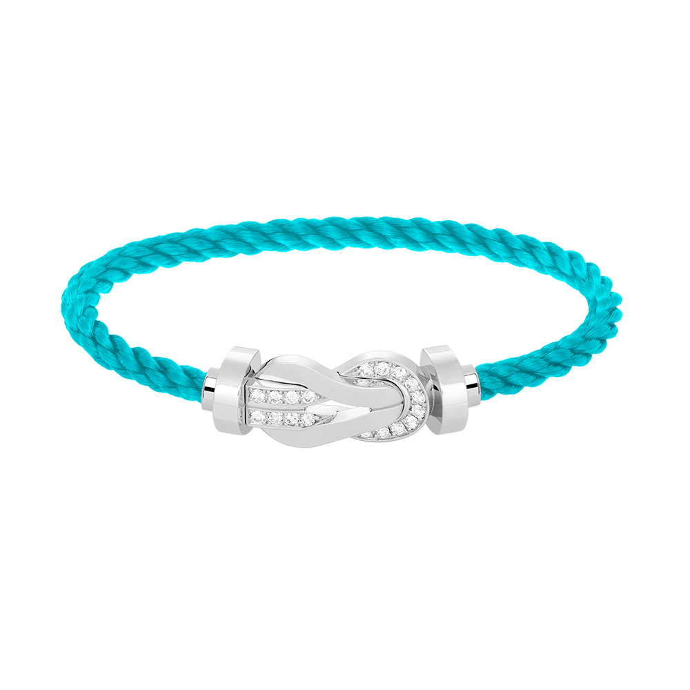 [⭐Novea]CHANCE LARGE 8 FIGURE BUCKLE HALF DIAMOND BRACELET SILVER
