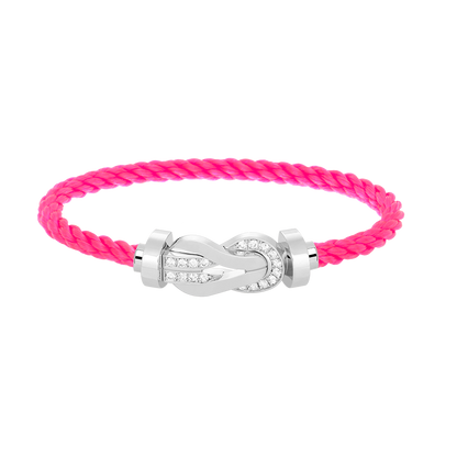 [⭐Novea]CHANCE LARGE 8 FIGURE BUCKLE HALF DIAMOND BRACELET SILVER