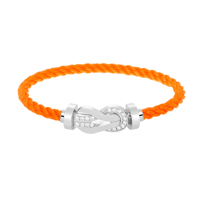 [⭐Novea]CHANCE LARGE 8 FIGURE BUCKLE HALF DIAMOND BRACELET SILVER