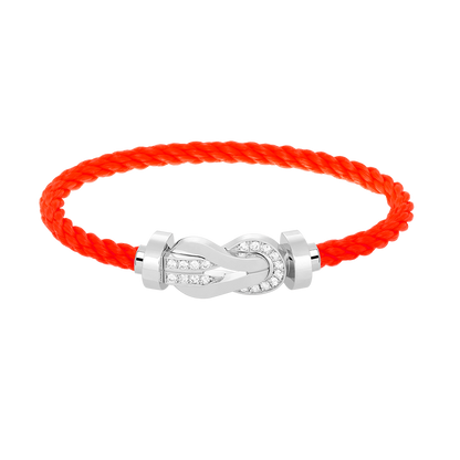 [⭐Novea]CHANCE LARGE 8 FIGURE BUCKLE HALF DIAMOND BRACELET SILVER
