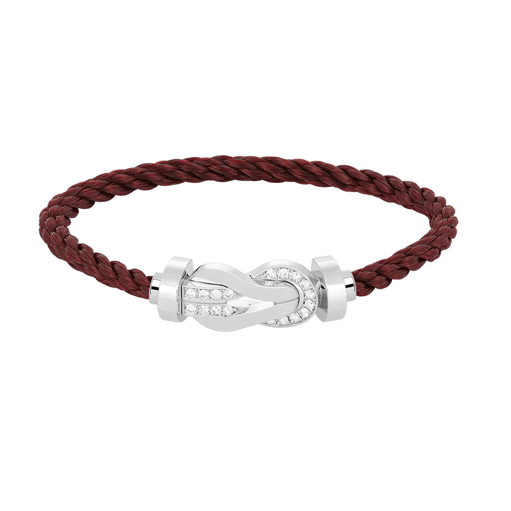 [⭐Novea]CHANCE LARGE 8 FIGURE BUCKLE HALF DIAMOND BRACELET SILVER