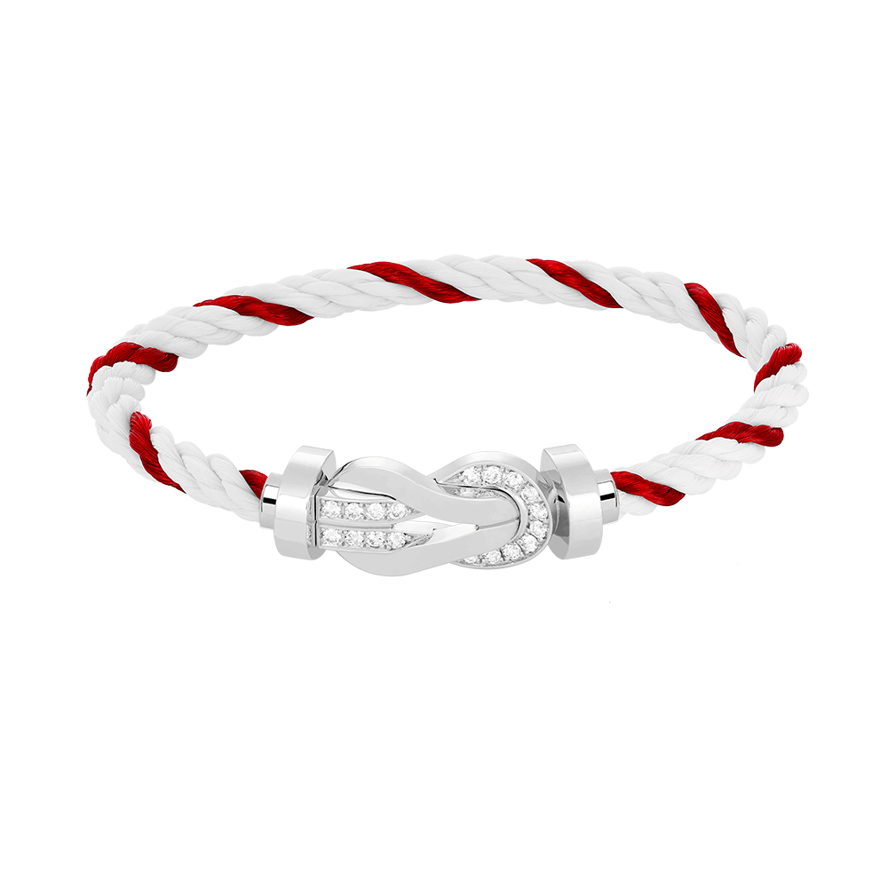 [⭐Novea]CHANCE LARGE 8 FIGURE BUCKLE HALF DIAMOND BRACELET SILVER