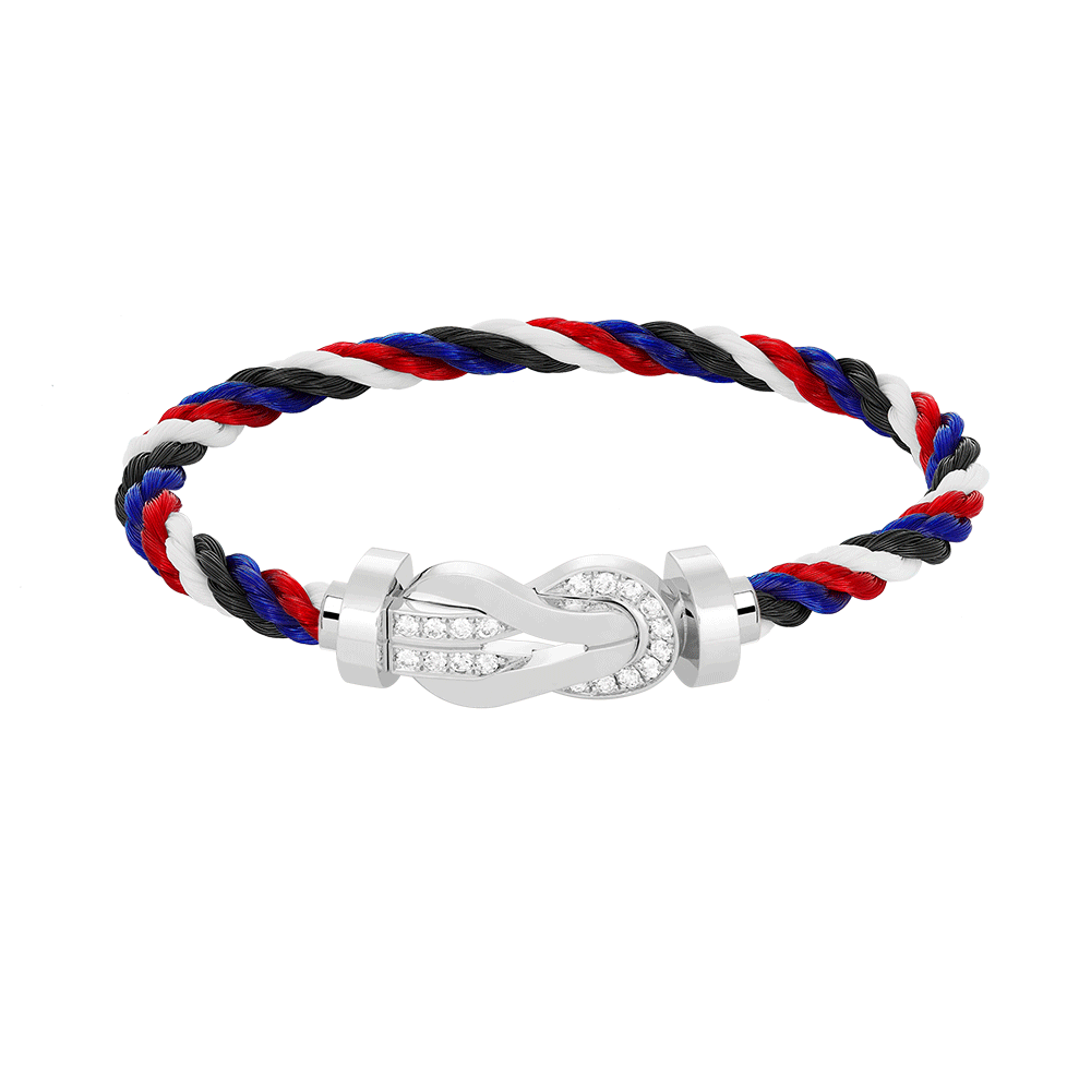 [⭐Novea]CHANCE LARGE 8 FIGURE BUCKLE HALF DIAMOND BRACELET SILVER