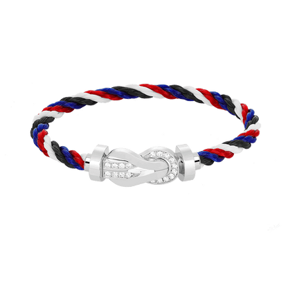 [⭐Novea]CHANCE LARGE 8 FIGURE BUCKLE HALF DIAMOND BRACELET SILVER