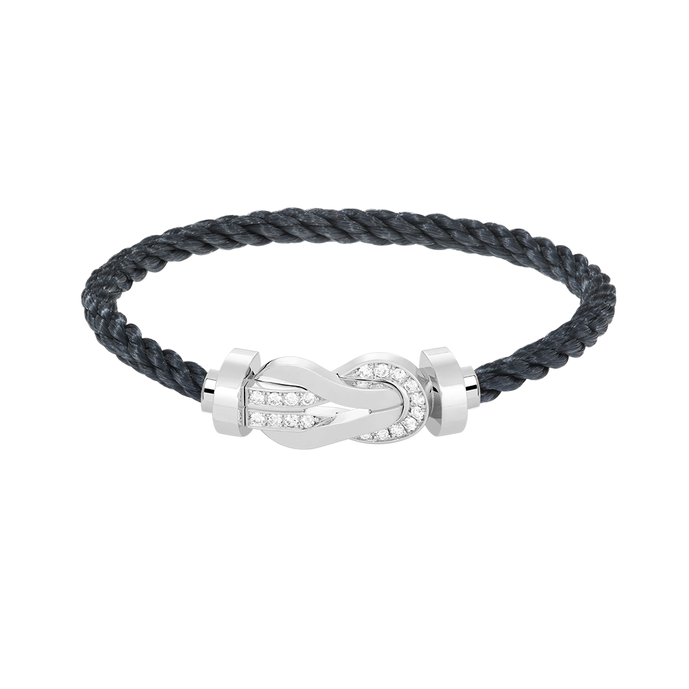 [⭐Novea]CHANCE LARGE 8 FIGURE BUCKLE HALF DIAMOND BRACELET SILVER