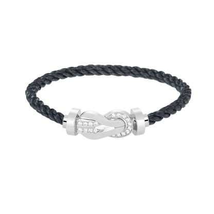 [⭐Novea]CHANCE LARGE 8 FIGURE BUCKLE HALF DIAMOND BRACELET SILVER