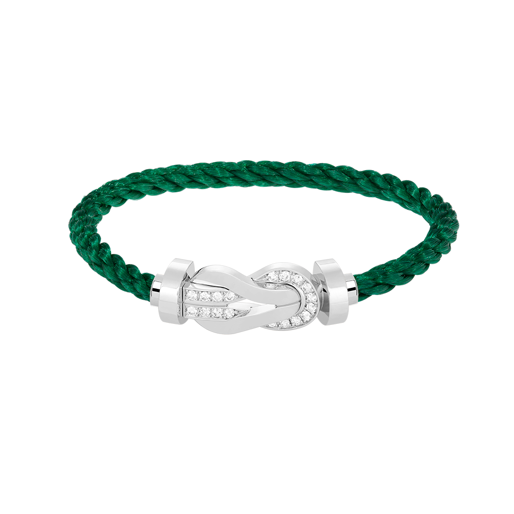 [⭐Novea]CHANCE LARGE 8 FIGURE BUCKLE HALF DIAMOND BRACELET SILVER