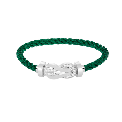 [⭐Novea]CHANCE LARGE 8 FIGURE BUCKLE HALF DIAMOND BRACELET SILVER