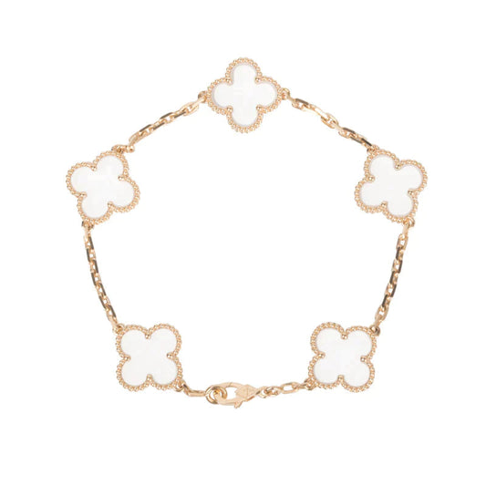 [⭐Novea]CLOVER 5 MOTIF ROCK CRYSTAL BRACELET