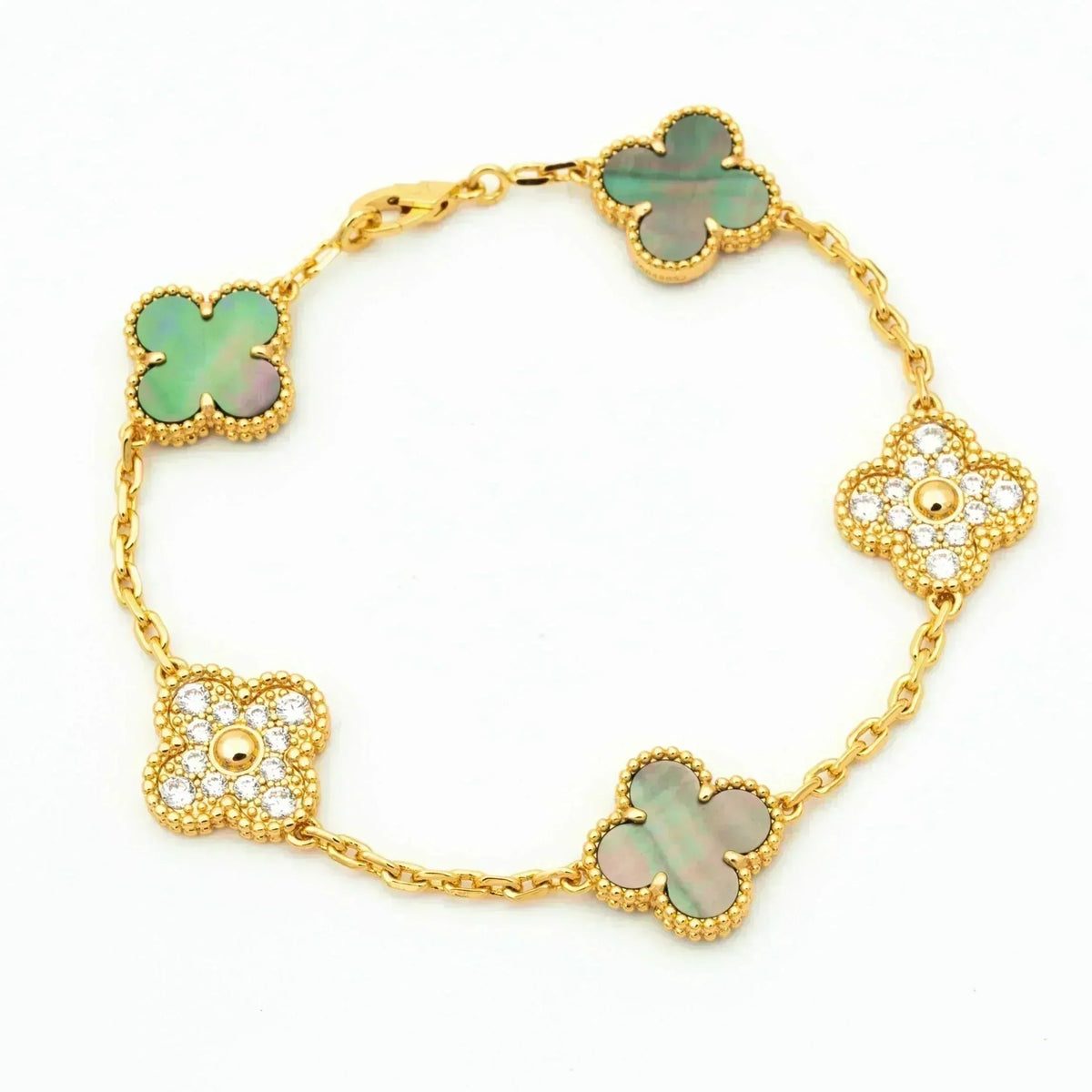 [⭐Novea] CLOVER 5 MOTIF GRAY MOP BRACELET COLLECTION