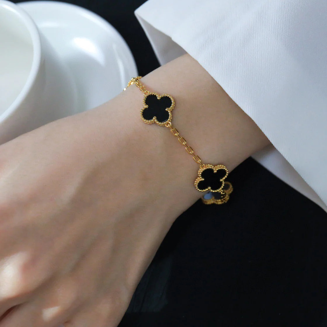 [⭐Novea] CLOVER 5 MOTIF ONYXS BRACELET COLLECTION