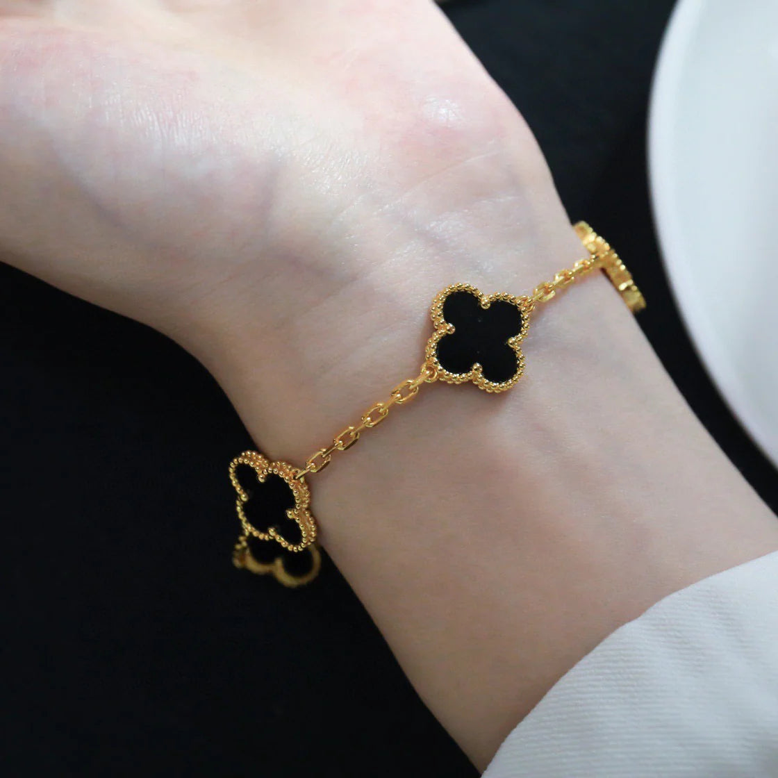 [⭐Novea] CLOVER 5 MOTIF ONYXS BRACELET COLLECTION
