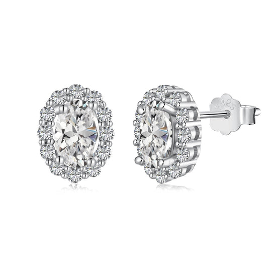 [Lucky Jewelry]Delicate Unique Oval Cut Daily Earrings