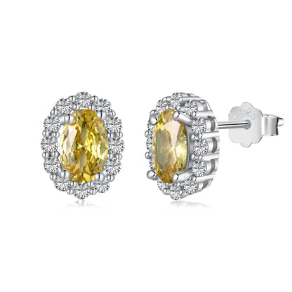 [Lucky Jewelry]Delicate Unique Oval Cut Daily Earrings