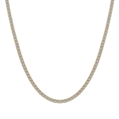 [Lucky Jewelry]Delicate Round Shape Tennis Necklace