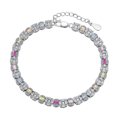 [Lucky Jewelry]Dazzling Radiant Multi Cut Daily Bracelet