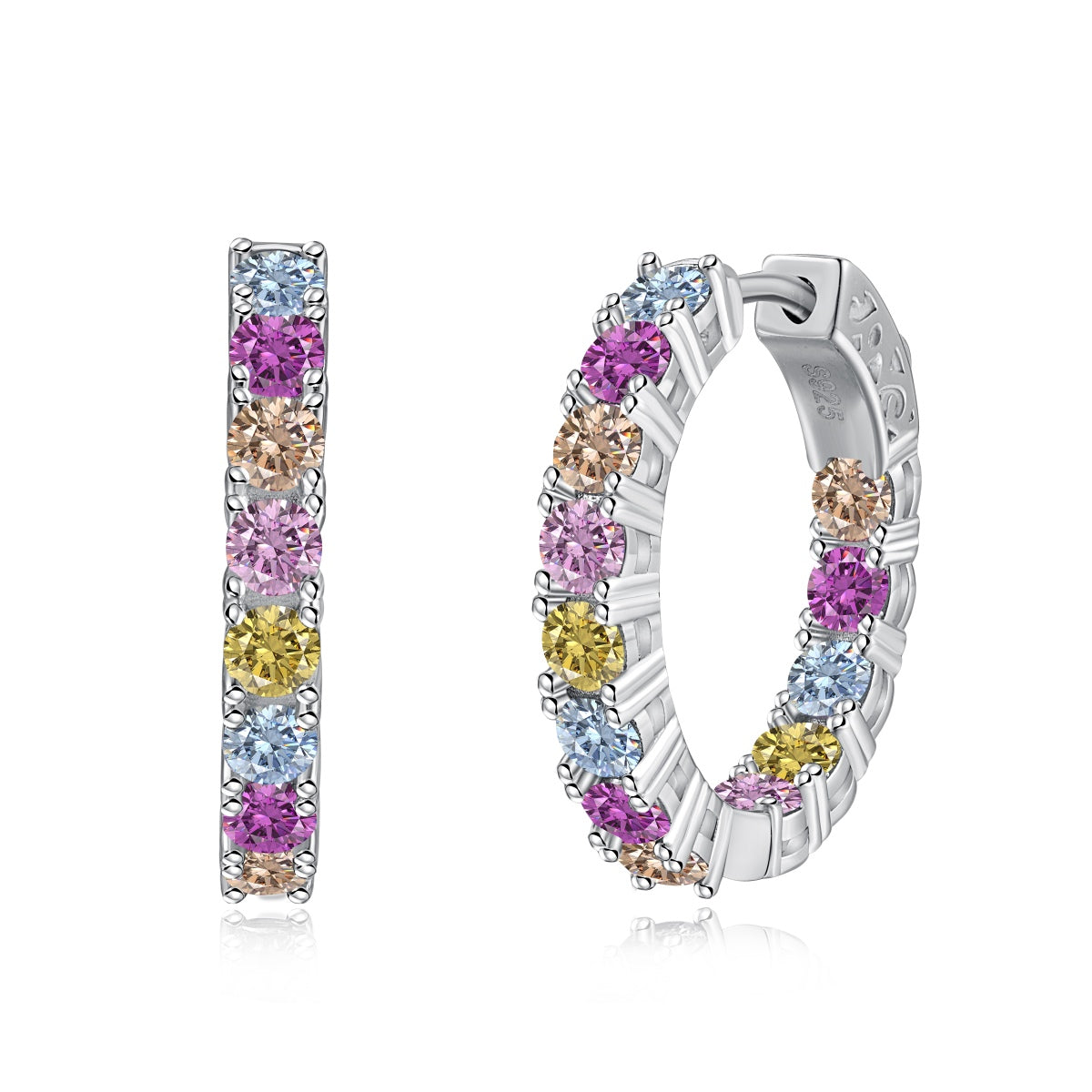 [Lucky Jewelry]Unique Round Cut Daily Earrings