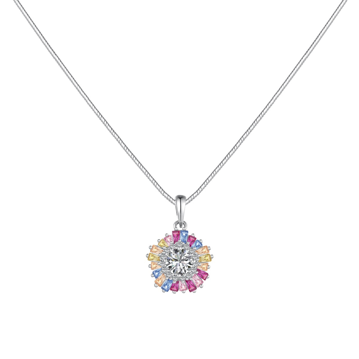 [Lucky Jewelry]Charming Flower Colorful Necklace