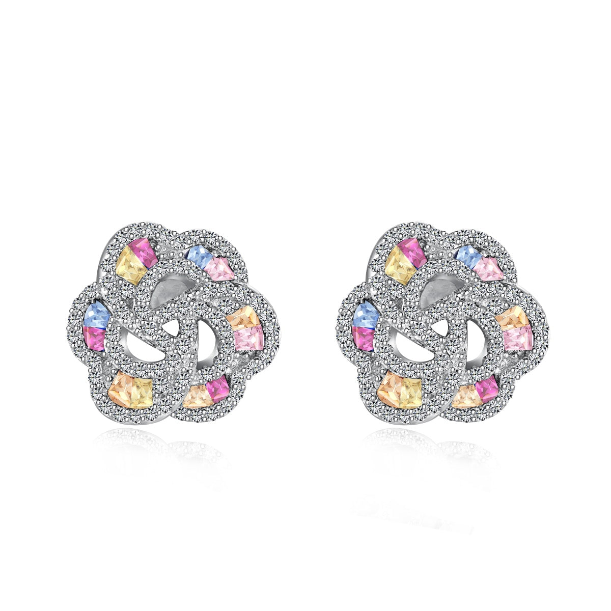 [Lucky Jewelry]Exquisite Flower Shape Daily Earrings