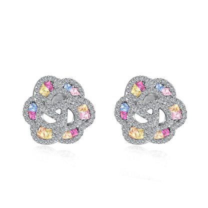 [Lucky Jewelry]Exquisite Flower Shape Daily Earrings