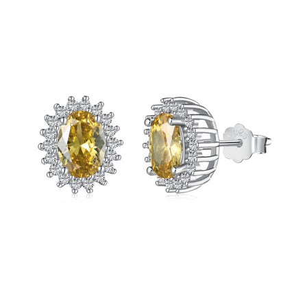 [Lucky Jewelry]Delicate Radiant Oval Cut Daily Earrings