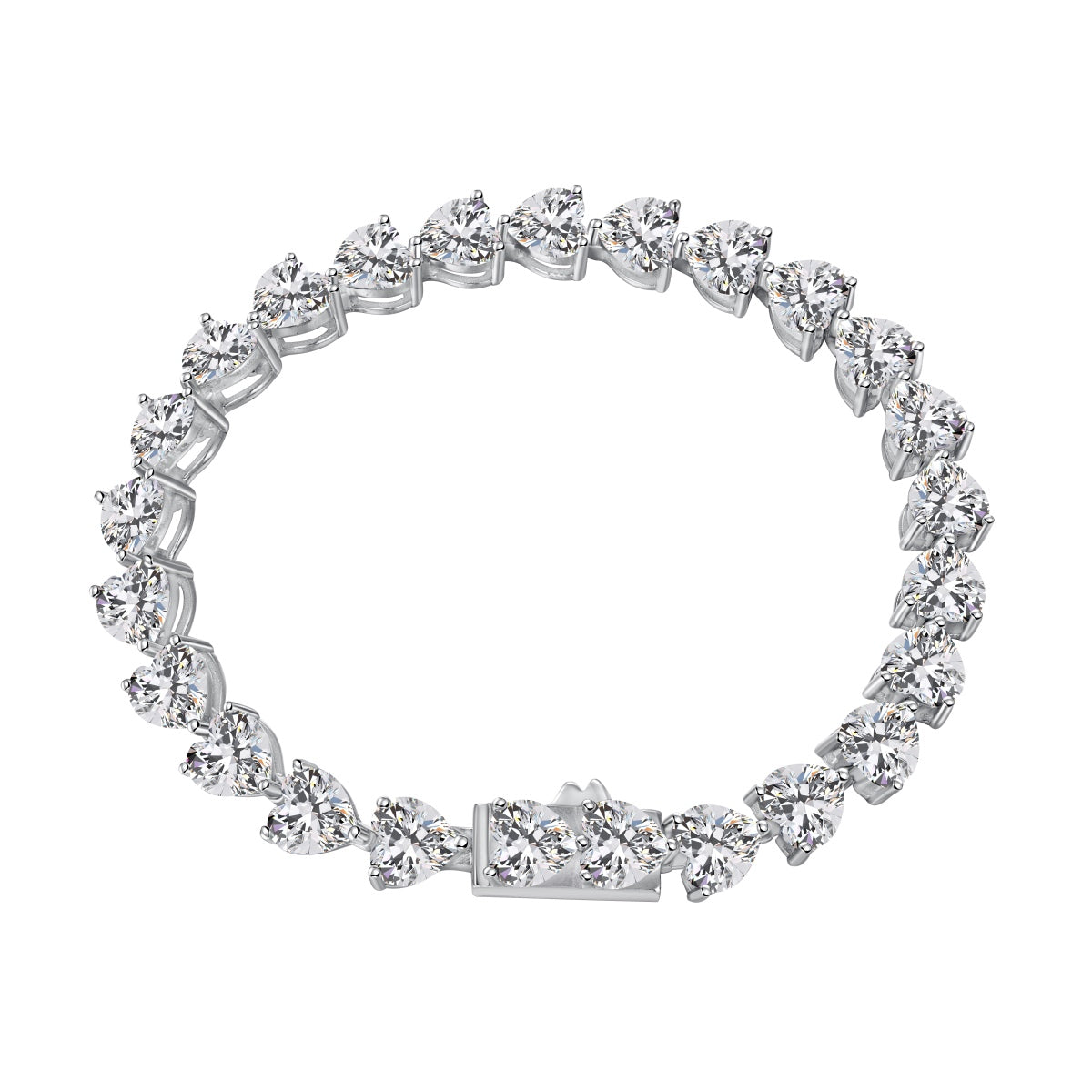 [Lucky Jewelry]0.75 Carat Elegant Romantic Heart Shape Lover Bracelet