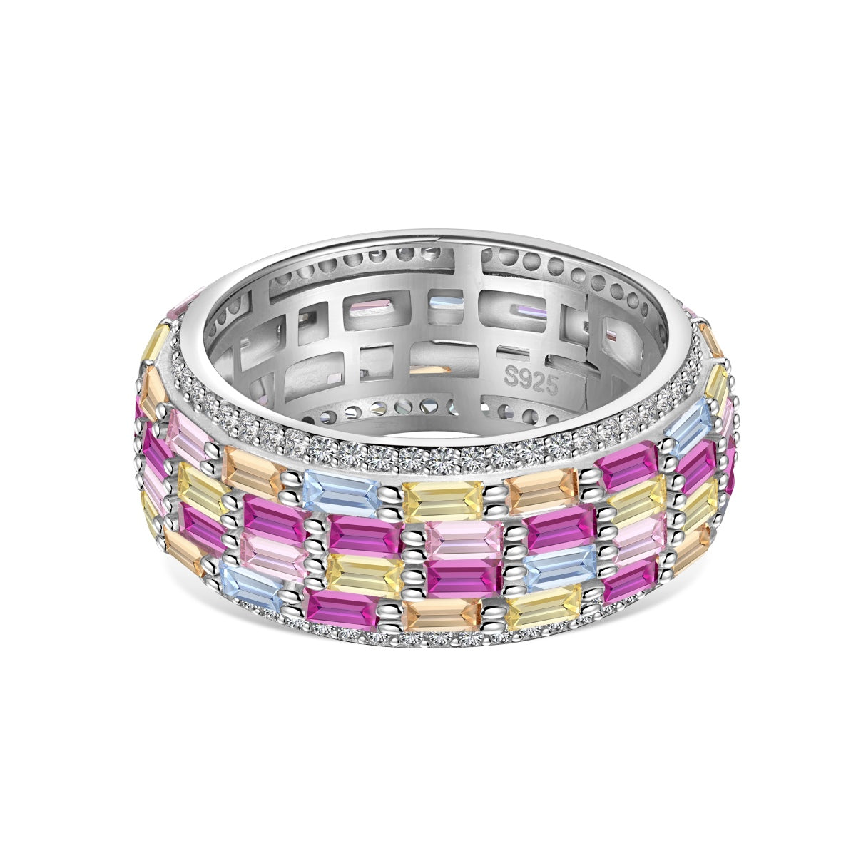 [Lucky Jewelry]Radiant Colorful Radiant Cut Daily Ring