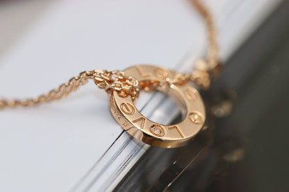 [⭐Novea]LOVE NECKLACE ADJUSTABLE ROSE GOLD 2 DIAMOND