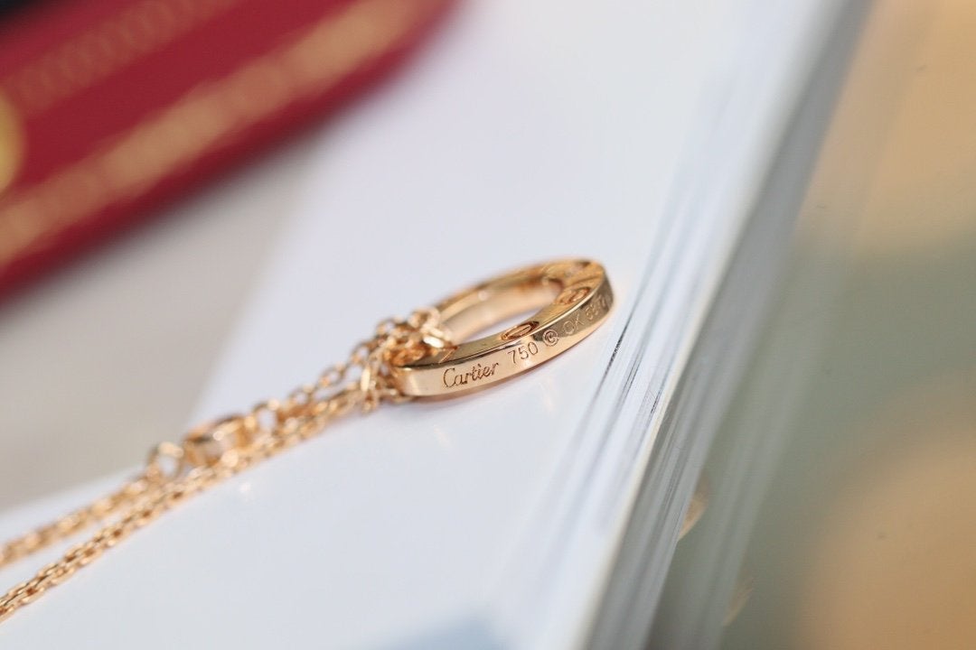 [⭐Novea]LOVE NECKLACE ADJUSTABLE ROSE GOLD 2 DIAMOND