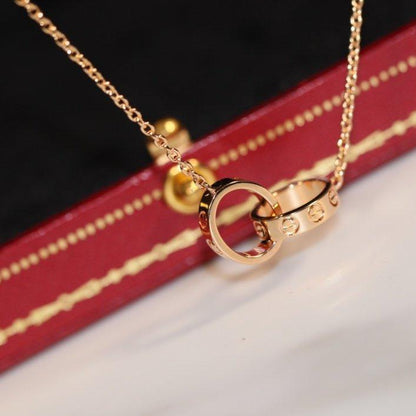 [⭐Novea]LOVE NECKLACE PINK GOLD AND SILVER