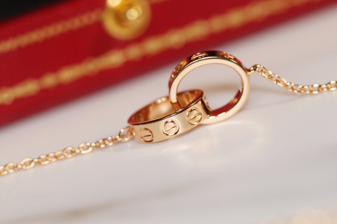 [⭐Novea]LOVE NECKLACE PINK GOLD AND SILVER