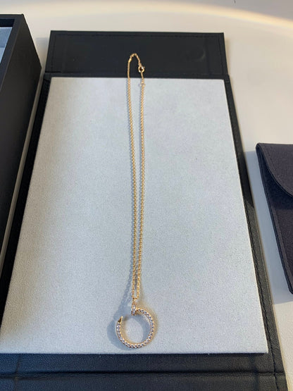 [⭐Novea]JUSTE NECKLACE PINK GOLD DIAMONDS