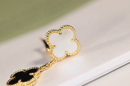[⭐Novea]CLOVER EARRINGS GOLD ONYX MOP 3 MOTIF