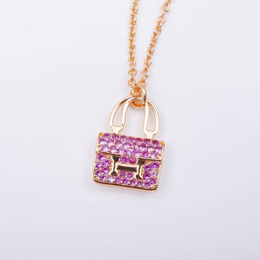[⭐Novea]CONSTANCE PEDANT PURPLE DIAMOND NECKLACE