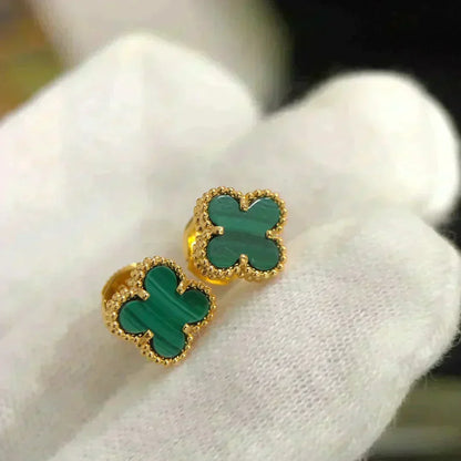 [⭐Novea]CLOVER MINI 9.5MM MALACHITE  EARRINGS