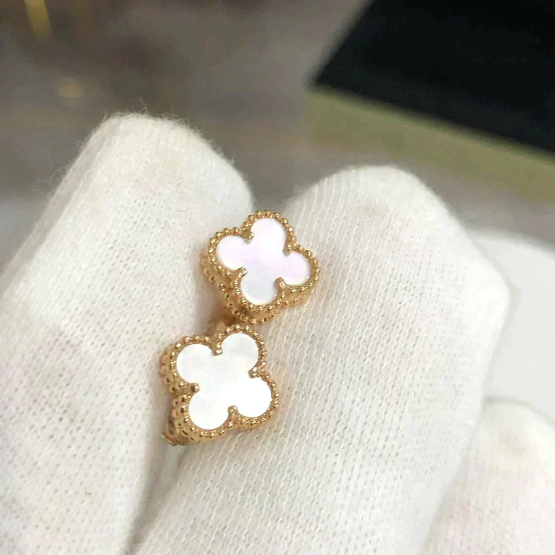 [⭐Novea]CLOVER MINI 9.5MM WHITE MOP EARRINGS