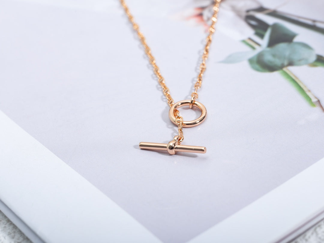 [⭐Novea]ECHAPPEE NECKLACE PINK GOLD