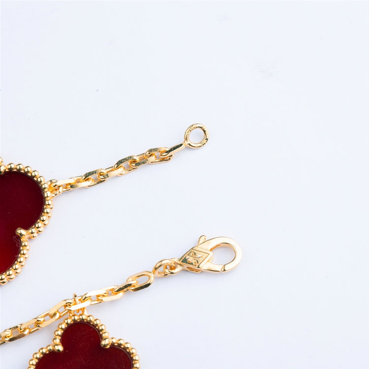 [⭐Novea]CLOVER BRACELET 5 MOTIFS CARNELIAN TIGER EYE