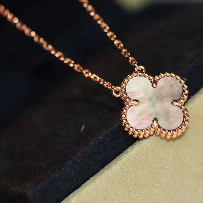 [⭐Novea]CLOVER 15MM  GRAY MOTHER OF PEARL NECKLACE