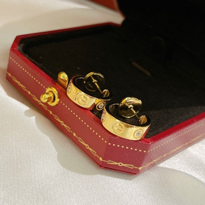 [⭐Novea]LOVE EARRINGS 5.7MM 2 DIAMONDS