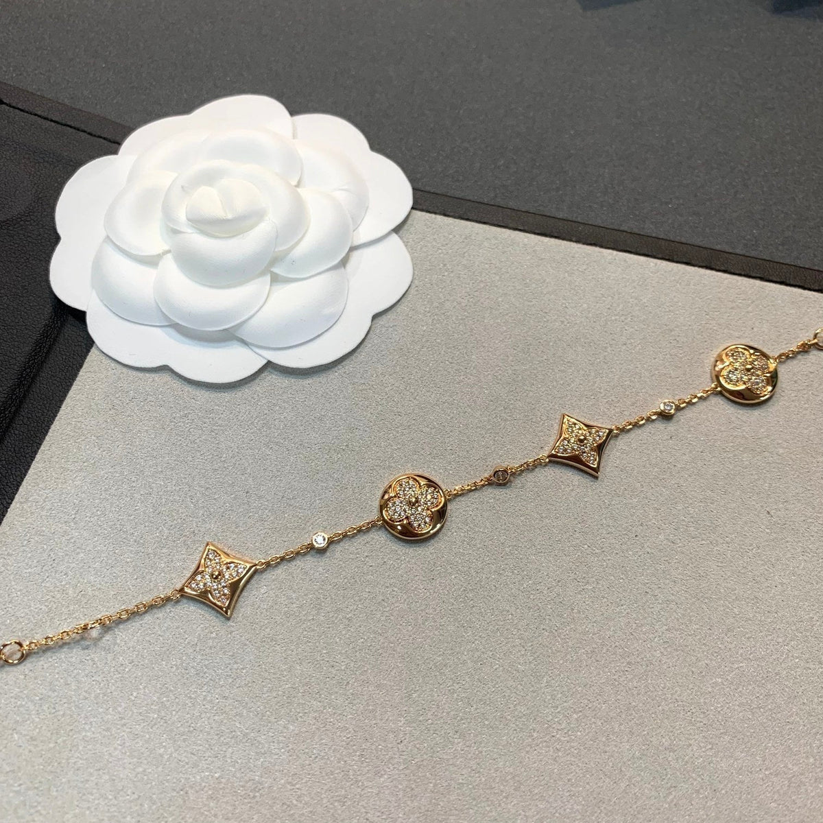 [⭐Novea]STAR AND SUN 4 MOTIFS GOLD DIAMONDS BRACELET