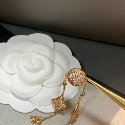 [⭐Novea]STAR AND SUN 4 MOTIFS GOLD DIAMONDS BRACELET