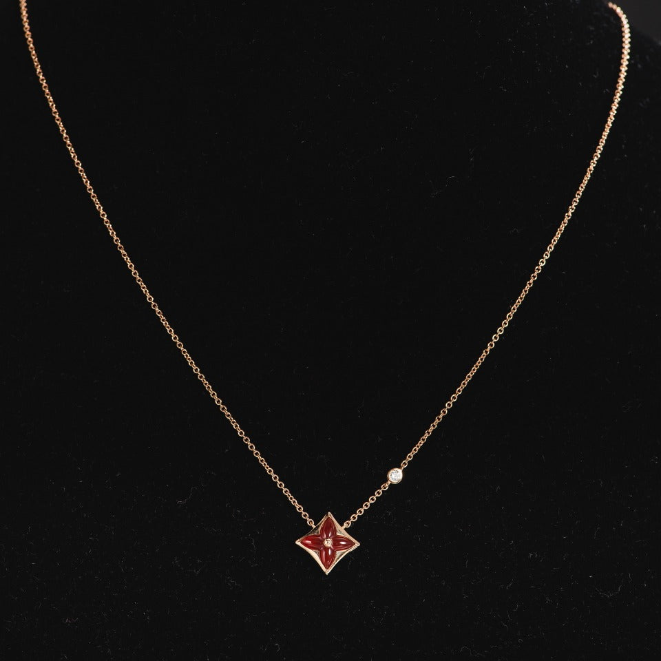 [⭐Novea]STAR NECKLACE PINK GOLD 1 DIAMOND