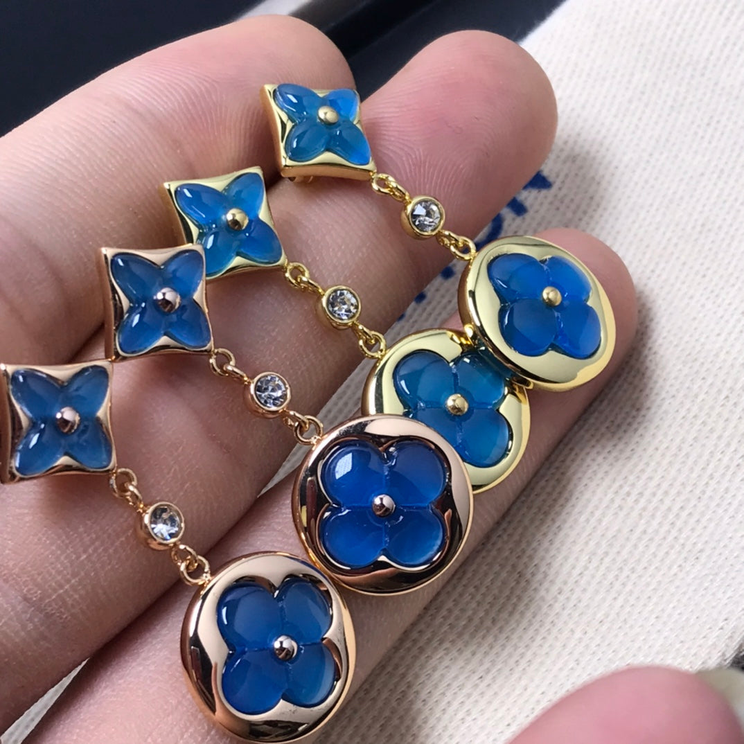 [⭐Novea]STAR AND SUN AGATE DIAMOND EARRINGS