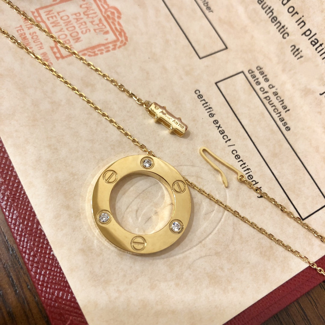[⭐Novea]LOVE NECKLACE 16MM 3 DIAMONDS