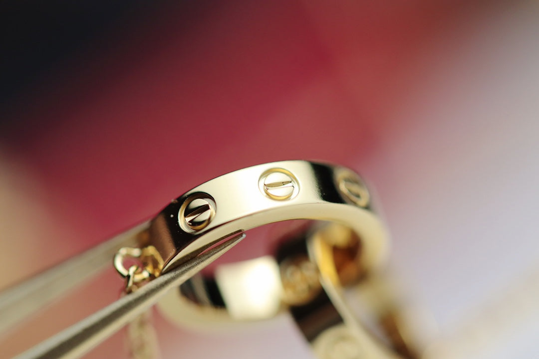[⭐Novea]LOVE NECKLACE DOUBLE RING GOLD