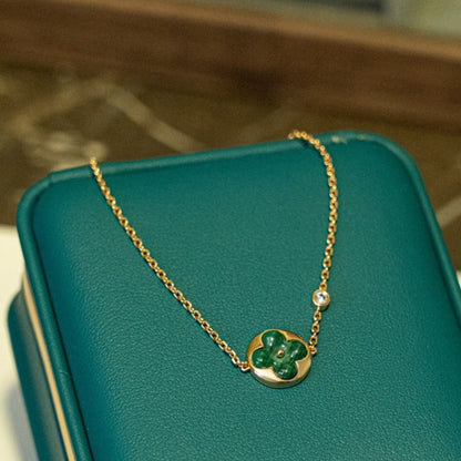 [⭐Novea]SUN MALACHITE 1 DIAMOND PINK GOLD BRACELET